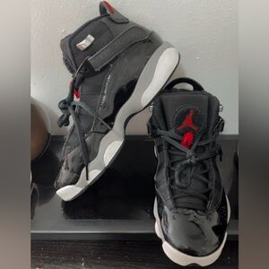 Jordan Kids Black and Red Sneakers